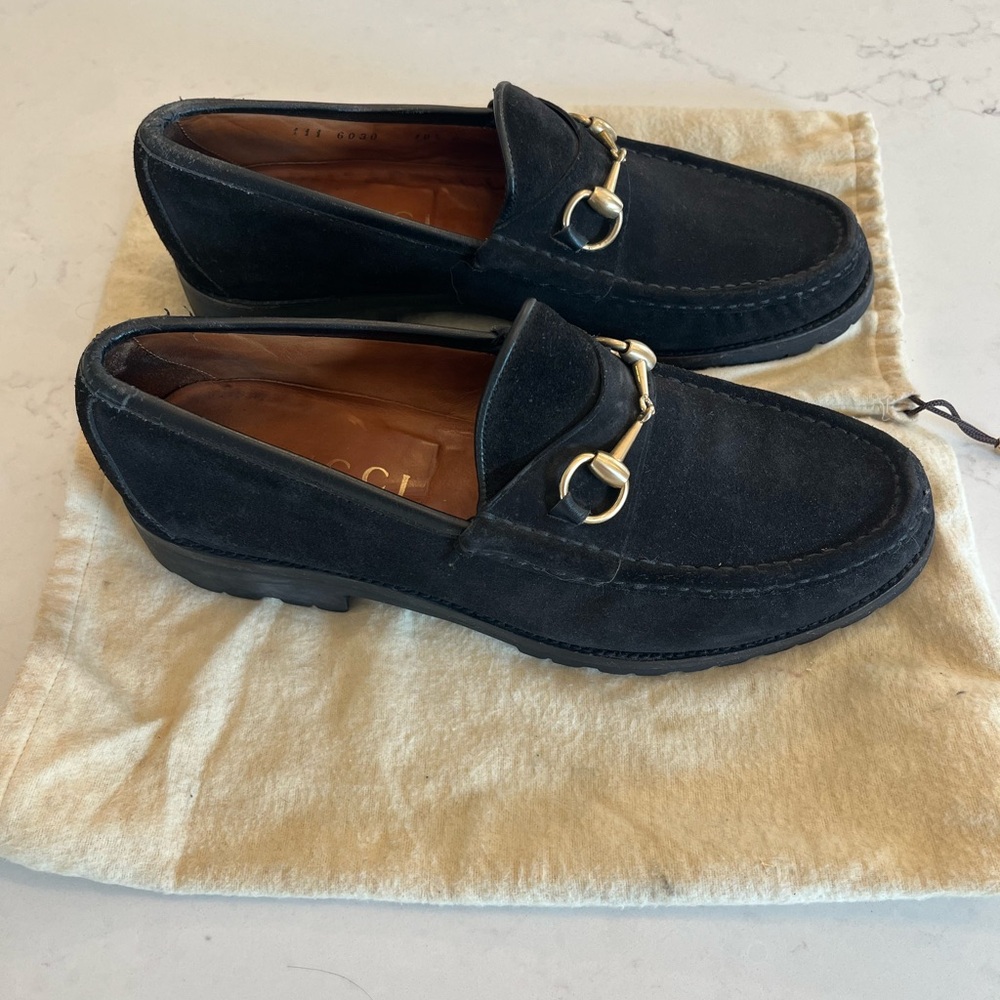 Gucci Men's Black Suede Loafers